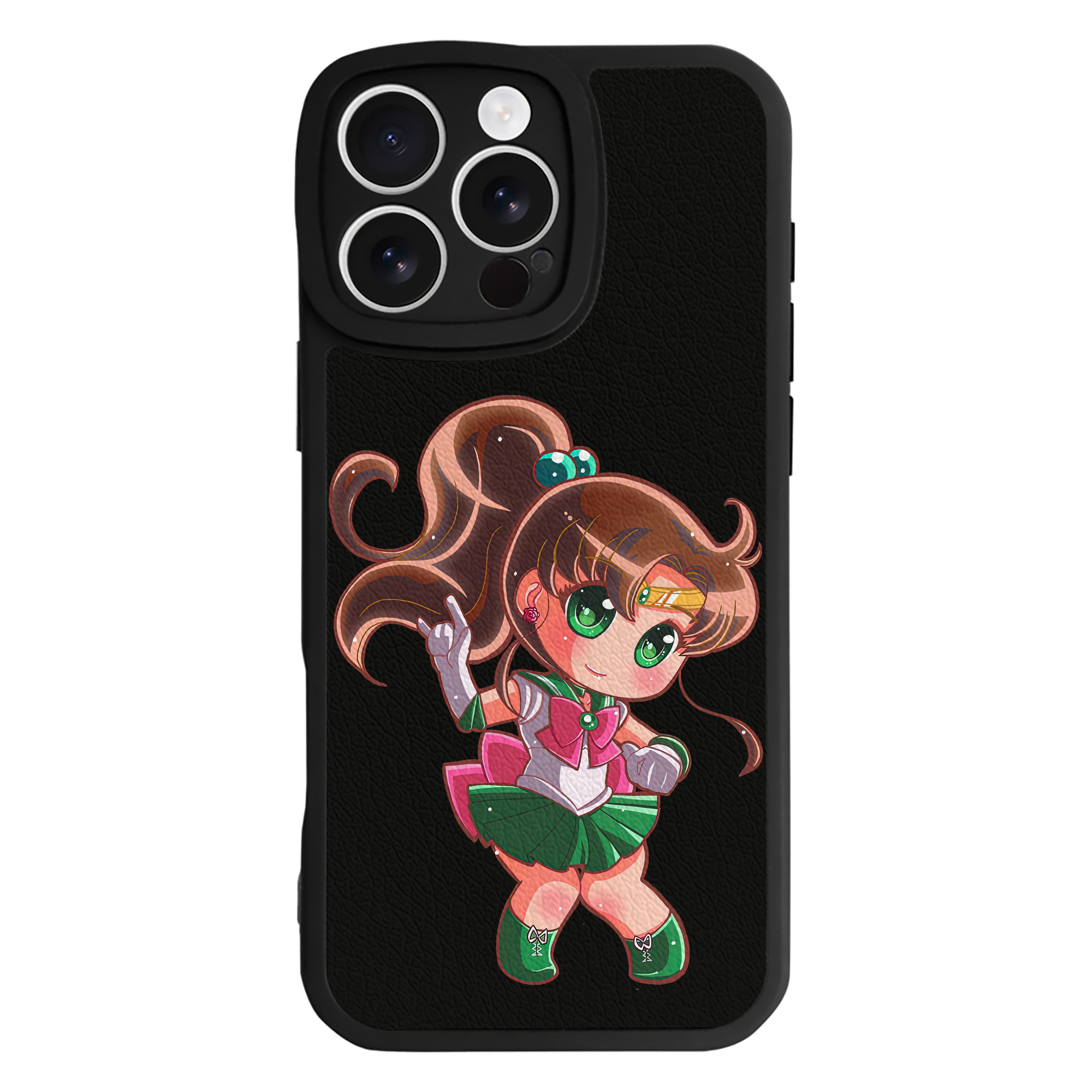 （画像用） 美少女戦士セーラームーン 木野 まこと きの まこと Sailor Moon Kino Makoto （セーラージュピター；Sailor Jupiter） 【iPhone 16シリーズ対応】シリコンスマホケース（レザー調） 材質：シリコン